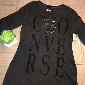 🟣CONVERSE ONE STAR 3/4 SLEEVE BLACK SHIRT 🟣